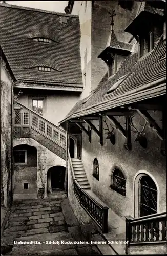 Ak Liebstadt Erzgebirge Sachsen, Schloss Kuckuckstein, Innerer Schlosshof