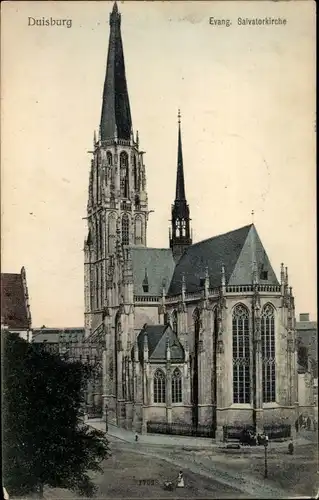 Ak Duisburg im Ruhrgebiet, Evang. Salvatorkirche