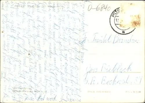 Ak Pößneck in Thüringen, Kirche, Brunnen