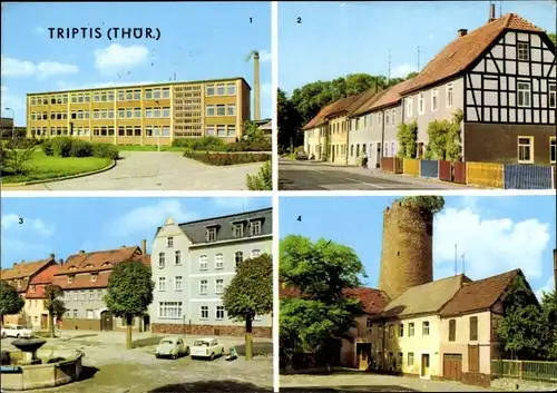 Ak Triptis in Thüringen, Markt, Schlossturm, VEB Porzellanwerk, Neustädter Straße