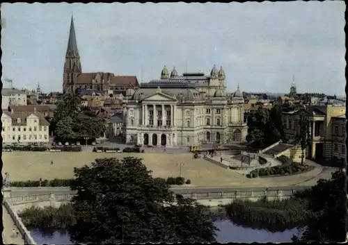 Ak Schwerin in Mecklenburg, Alter Garten, Theater, Dom