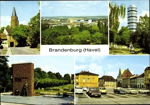 Ak Brandenburg an der Havel, Friedenswarte, Markt, Mahnmal der Opfer des Faschismus, Dom