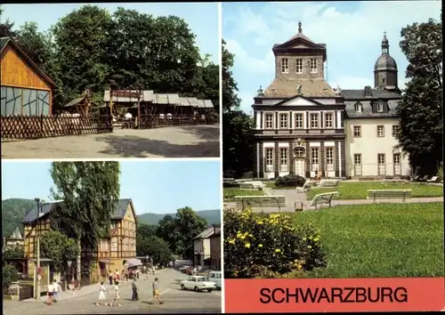 Ak Schwarzburg in Thüringen, Gaststätte Schloss-Schenke, Max-Reimann-Platz, Kaisersaalgebäude