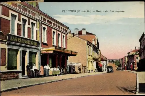 Ak Piennes Meurthe et Moselle, Route de Baroncourt