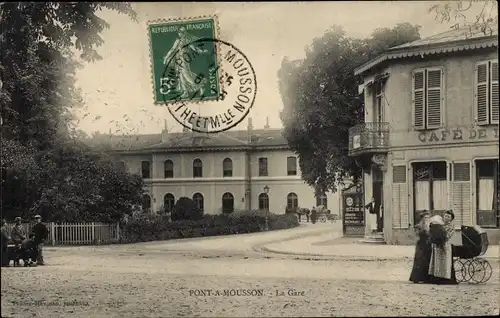 Ak Pont à Mousson Mussenbrück Lothringen Meurthe et Moselle, Bahnhof