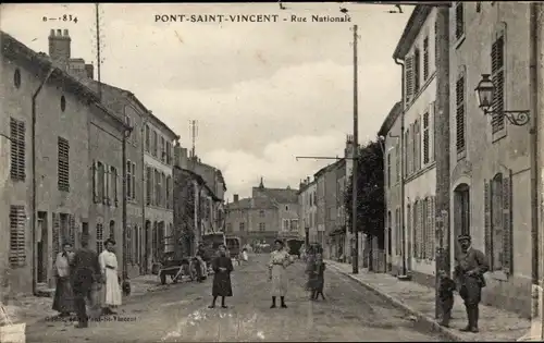 Ak Pont Saint Vincent Meurthe et Moselle, Rue Nationale