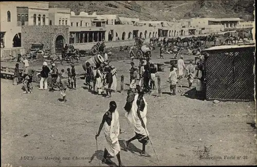 Ak Aden Jemen, Kamelmarkt, Kamelmarkt, Passanten