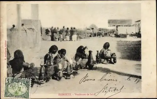 Ak Dschibuti Dschibuti, Milchverkäufer