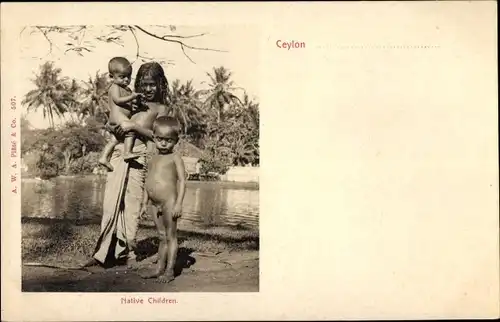 Ak Ceylon Sri Lanka, einheimische Kinder
