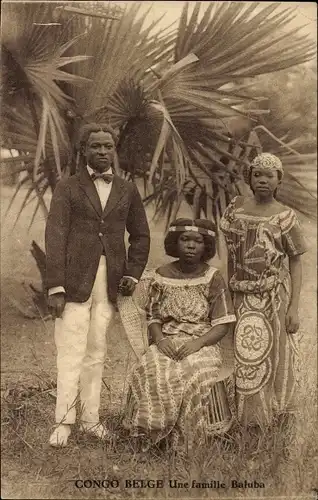 Ak RD Congo Zaire, Eine Baluba-Familie
