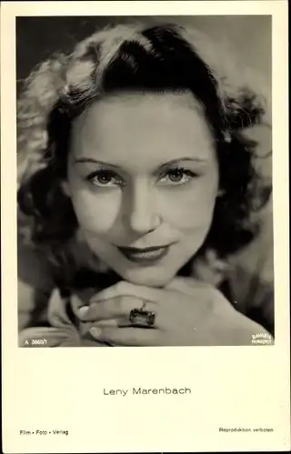 Ak Schauspielerin Leny Marenbach, Portrait
