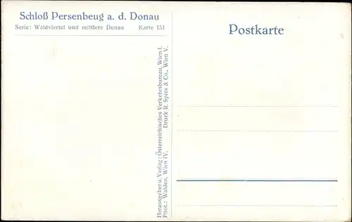 Ak Persenbeug Gottsdorf an der Donau Niederösterreich, Schloss Persenbeug