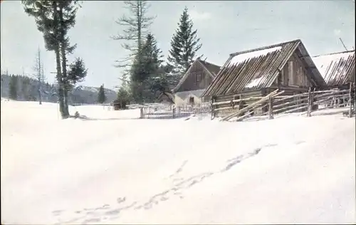 Ak Mönichkirchen in Niederösterreich, Mönichkirchner Schwaig, Winter