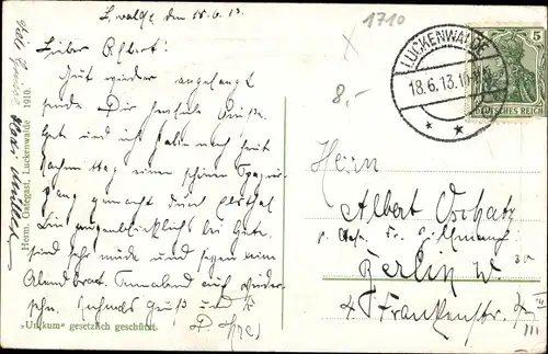 Passepartout Ak Luckenwalde in Brandenburg, Haag, Kriegerdenkmäler, Post