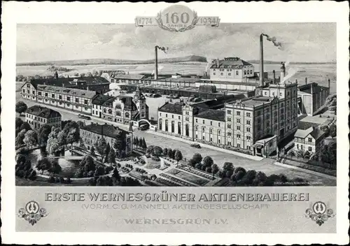 Künstler Ak Wernesgrün Steinberg im Vogtland, Wernesgrüner Pilsner, Aktienbrauerei