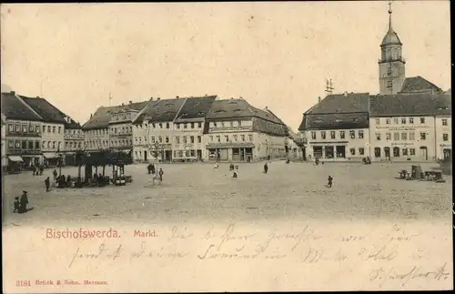 Ak Bischofswerda in Sachsen, Markt