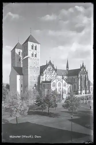 7 Glas Negative Münster in Westfalen, Rathaus, Dom, diverse Ansichten