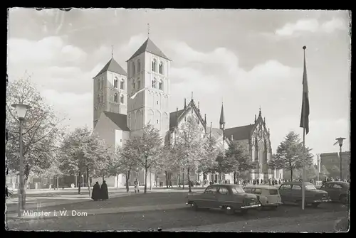 7 Glas Negative Münster in Westfalen, Rathaus, Dom, diverse Ansichten