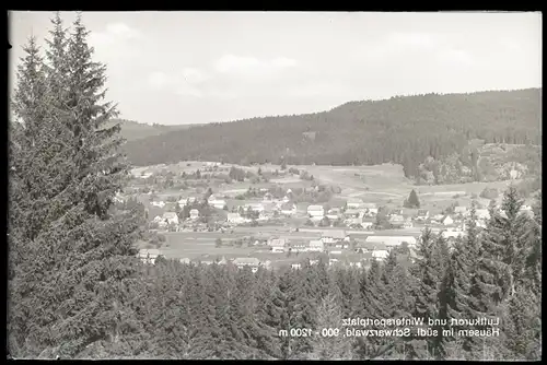 8 Glas Negative Häusern im Schwarzwald, Totalansicht, Schneelandschaft, Gaststätte