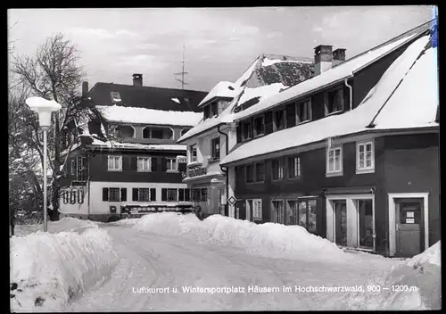 8 Glas Negative Häusern im Schwarzwald, Totalansicht, Schneelandschaft, Gaststätte