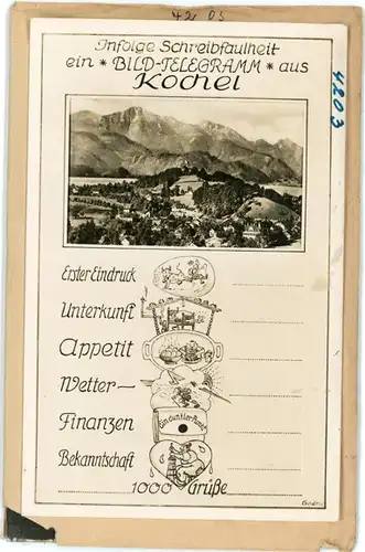 5 Glas Negative Kochel am See in Oberbayern, Telegramm, Totalansicht
