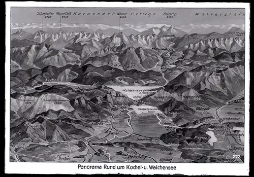 5 Glas Negative Kochel am See in Oberbayern, Telegramm, Totalansicht