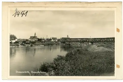 6 Glas Negative Donauwörth in Schwaben Bayern, Brücke, Stadtmauer, Färbertörle, Wappen