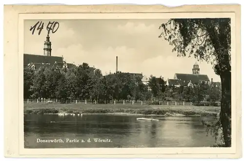 6 Glas Negative Donauwörth in Schwaben Bayern, Brücke, Stadtmauer, Färbertörle, Wappen