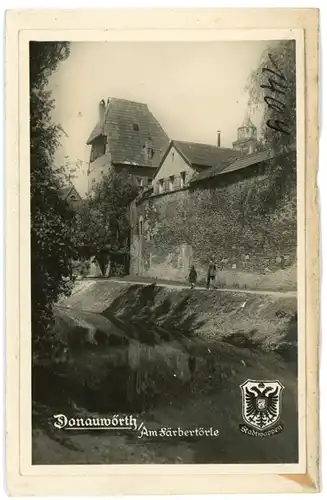 6 Glas Negative Donauwörth in Schwaben Bayern, Brücke, Stadtmauer, Färbertörle, Wappen