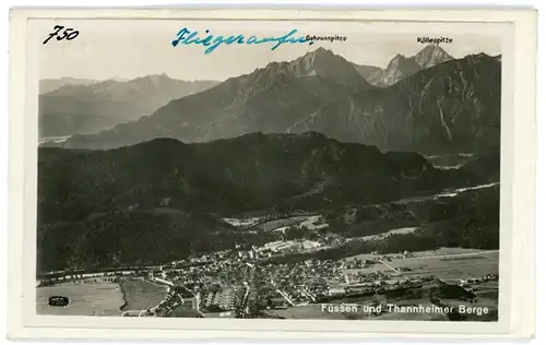 6 Glas Negative Füssen im Ostallgäu, Bildtelegramm, Ortsansichten