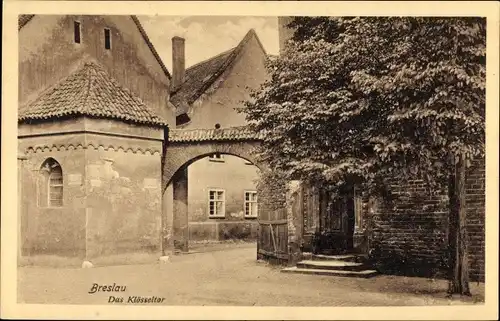 Ak Wrocław Breslau in Schlesien, Klösseltor