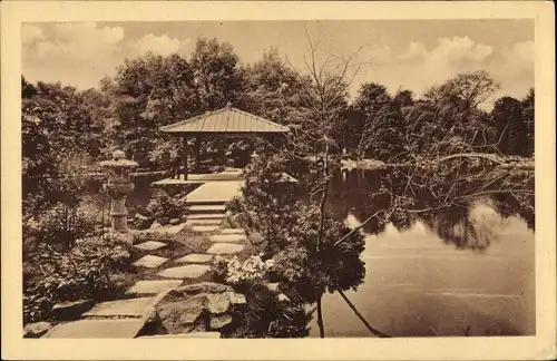 Ak Wrocław Breslau Schlesien, Ausstellung z. Jahrhundertfeier 1913, Japanischer Garten