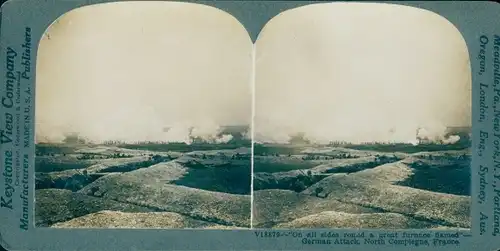 Stereo Foto French Trenches, North Compiegne, France, I WK