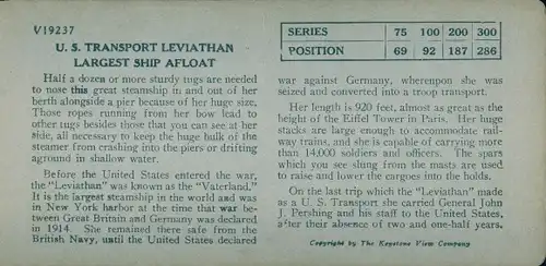 Stereo Foto US Amerikanisches Kriegsschiff, USS Leviathan