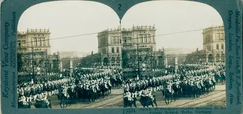 Stereo Foto Berlin, Guards marching to the Parade Ground, I WK