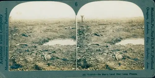 Stereo Foto No Man's Land near Lens, Pas de Calais, I WK