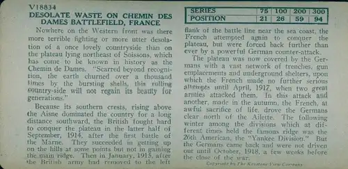 Stereo Foto Desolate waste on Chemin des Dames Battlefield, I WK