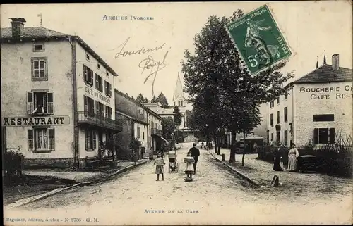 Ak Arches Vosges, Avenue de la Gare