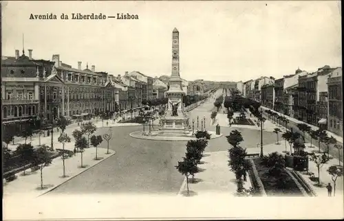 Ak Lisboa Lissabon Portugal, Avenida da Liberdade