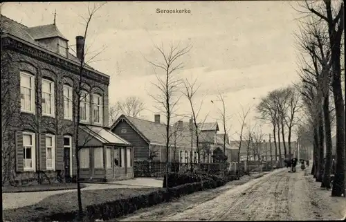 Ak Serooskerke Walcheren Zeeland Niederlande, Straßenpartie