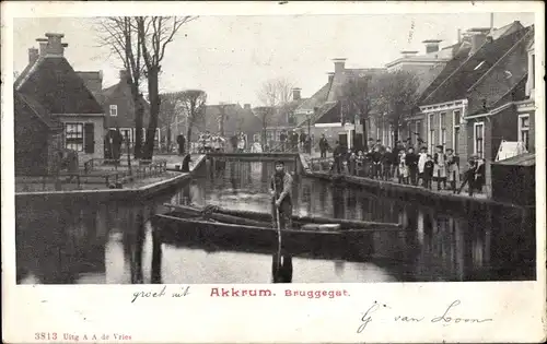 Ak Akkrum Friesland Niederlande, Bruggegat