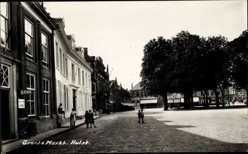 Ak Hulst Zeeland Niederlande, Groote Markt, Bank