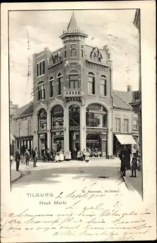 Ak Tilburg Nordbrabant Niederlande, Hoek Markt