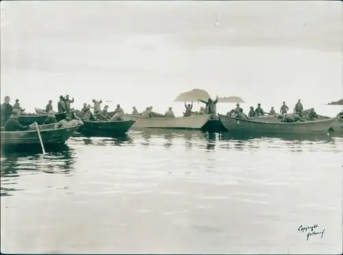 Foto Burin Neufundland, Fischerboote, Fischfang mit Metallködern