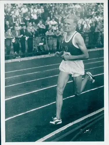 Foto Oslo Norwegen, Leichtathlet Hans Grodotzki, L.A. Länderkampf Norwegen-DDR 1959