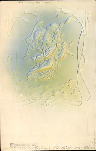Präge Ak Engel, Schutzengel, Kitsch