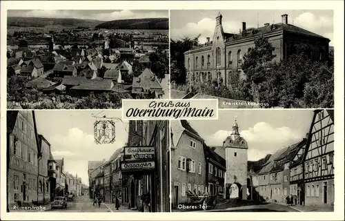 Ak Obernburg am Main Unterfranken, Teilansicht, Kreiskrankenhaus, Oberes Tor, Römerstraße