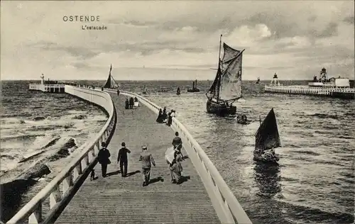 Ak Ostende Ostende Westflandern, L'Estacade