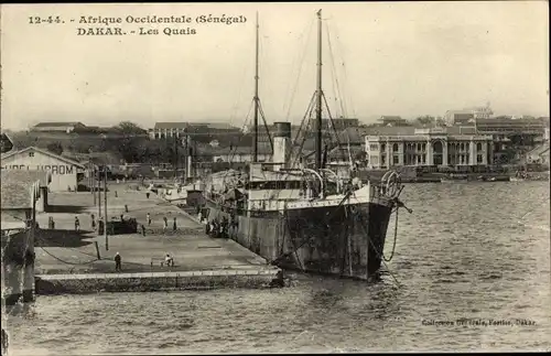 Ak Dakar Senegal, Hafen, Dampfer