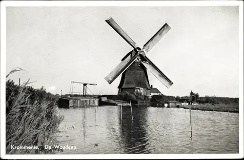 Ak Krommenie Zaanstad Nordholland Niederlande, De Woudaap, Windmühle